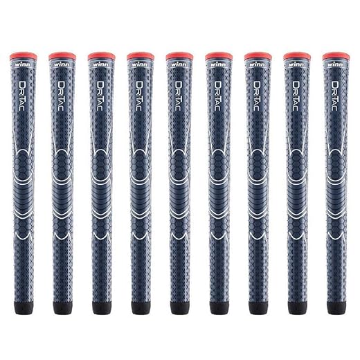 Winn Dri-Tac Standard Navy Blue - 9 Piece Golf Grip Bundle