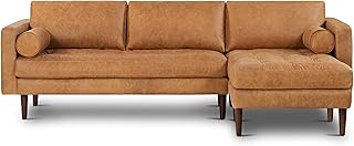 12 Leather Sofas Living Room Ideas for Rich Cozy Modern Style 98 POLY & BARK Napa 104.5