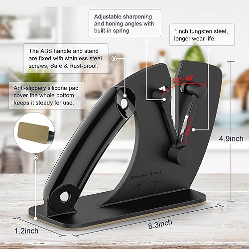 Miniatura 2 de VIDOME Afilador de cuchillos de ajuste automático mango ergonómico accesorios clásicos para cuchillos de cocina originales de primera calidad pulido