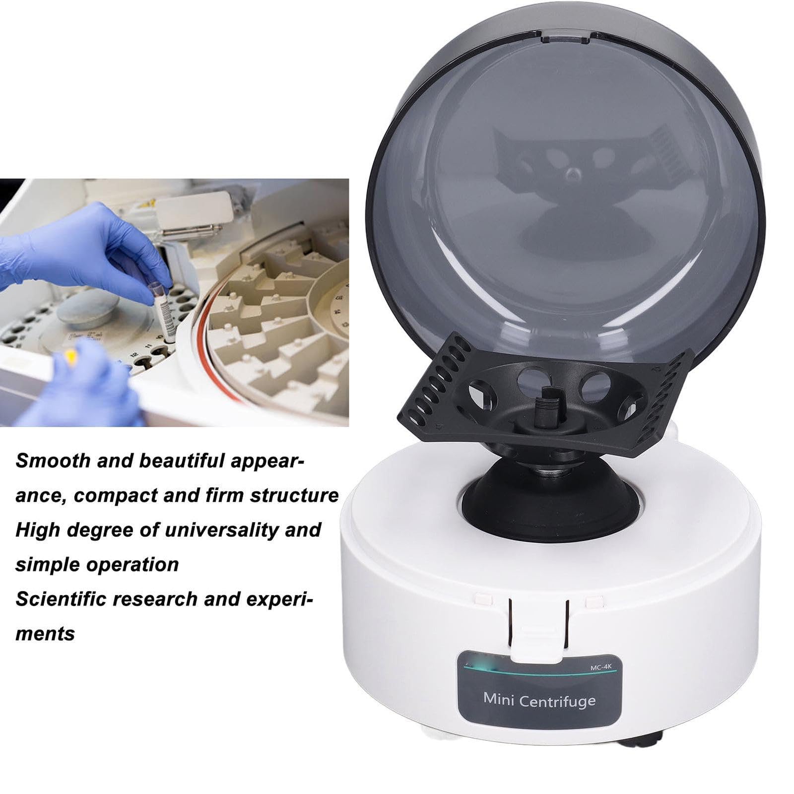Mini centrífuga de laboratorio PCR digital con velocidad ajustable de 7000 rpm para tubos de centrífuga y microtubos de recolección de sangre,4000rpm
