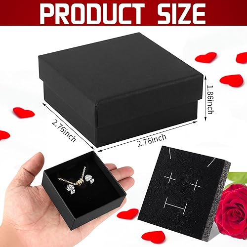 Miniatura 2 de Jewelry Gift Boxes Small Gift Boxes for Necklace Ring Bracelet Earring Cotton Filled Jewelry Box