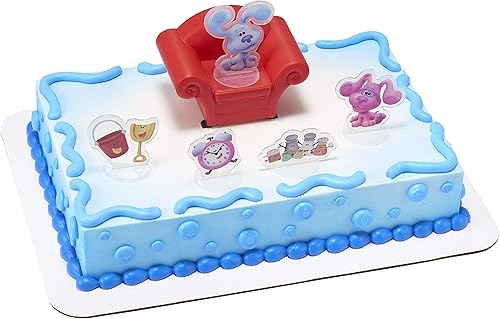 Miniatura 3 de DecoSet® Blue's Clues & You Cake Topper, juego de 6 piezas de decoraciones con azul y amigos, crea un adorable pastel de cumpleaños