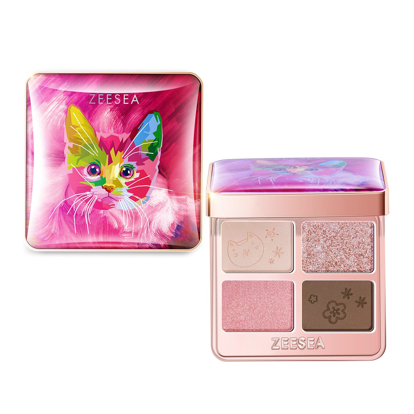 Amazon.com : zeesea Tipsy Kitty Eyeshadow Quad,4 Colors Mini Matte