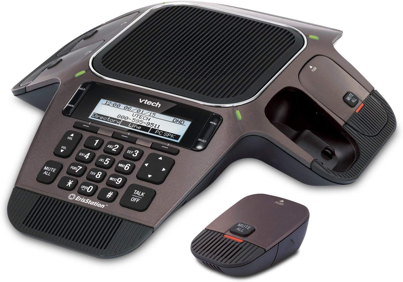 VCS754 ErisStation Conference Phone with 4 Wireless Microphones VoIP and Device