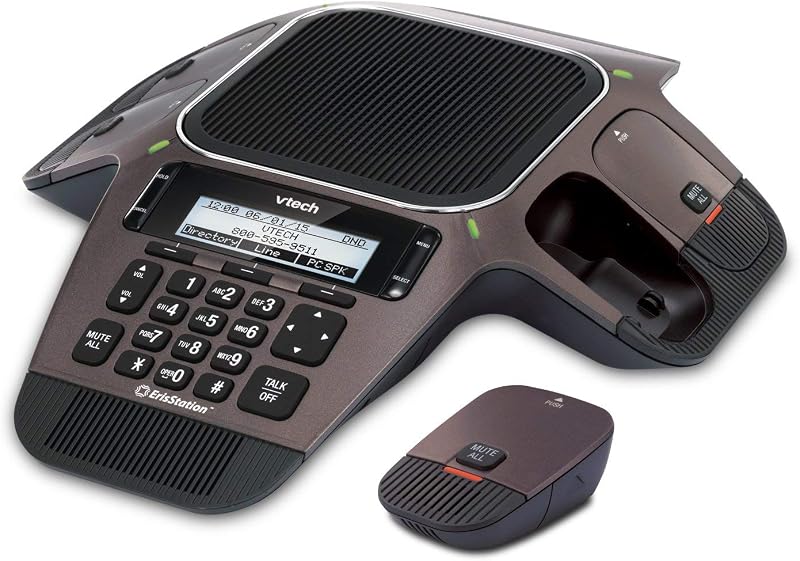 Vtech VCS754 ErisStation Teléfono de Conferencia con 4 Micrófonos Inalámbricos VoIP y Dispositivo