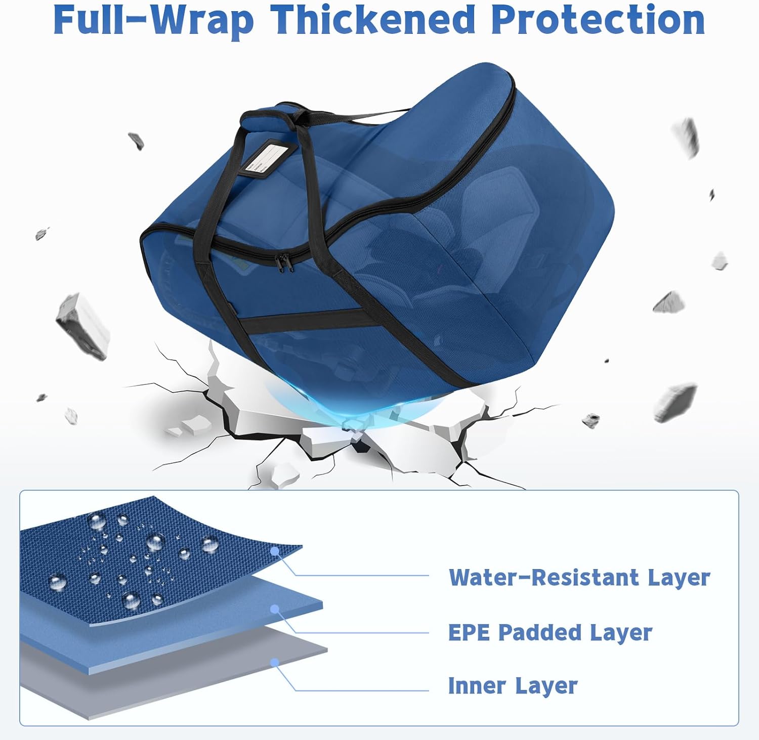 Padded Car Seat Bag Compatible with Most Nuna Pipa Car Seats UPPAbaby MESA V2 without Base & Chicco KeyFit 30 and Base, Car Seat Travel Bag for Airplanes