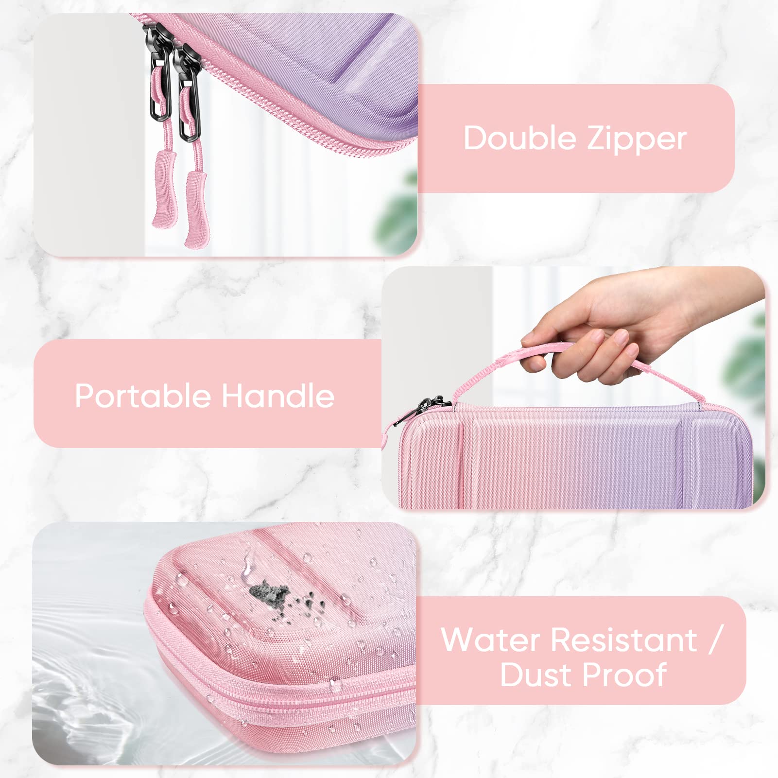Fintie Torba do noszenia do modelu Nintendo Switch/Switch OLED – [odporna na uderzenia] twarda obudowa do przechowywania z 10 uchwytami na karty do gry, pasek mocujący do konsoli Nintendo Switch i akcesoriów, Fantasy Ombre