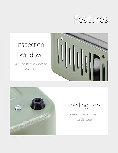 Miniatura 2 de Mini estufa de butano para acampar con bolsa portátil, cocina en interiores y exteriores, para emergencia y campamento, 8205 BTU, 2 horas de uso por