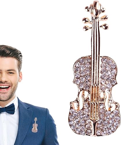 Miniatura 6 de Xuyuan Violin Brooch,Creative Violin Crystal Brooch - Musical Instrument Sparkling Rhinestone Brooch Pin Jewelry Gifts Party Favors