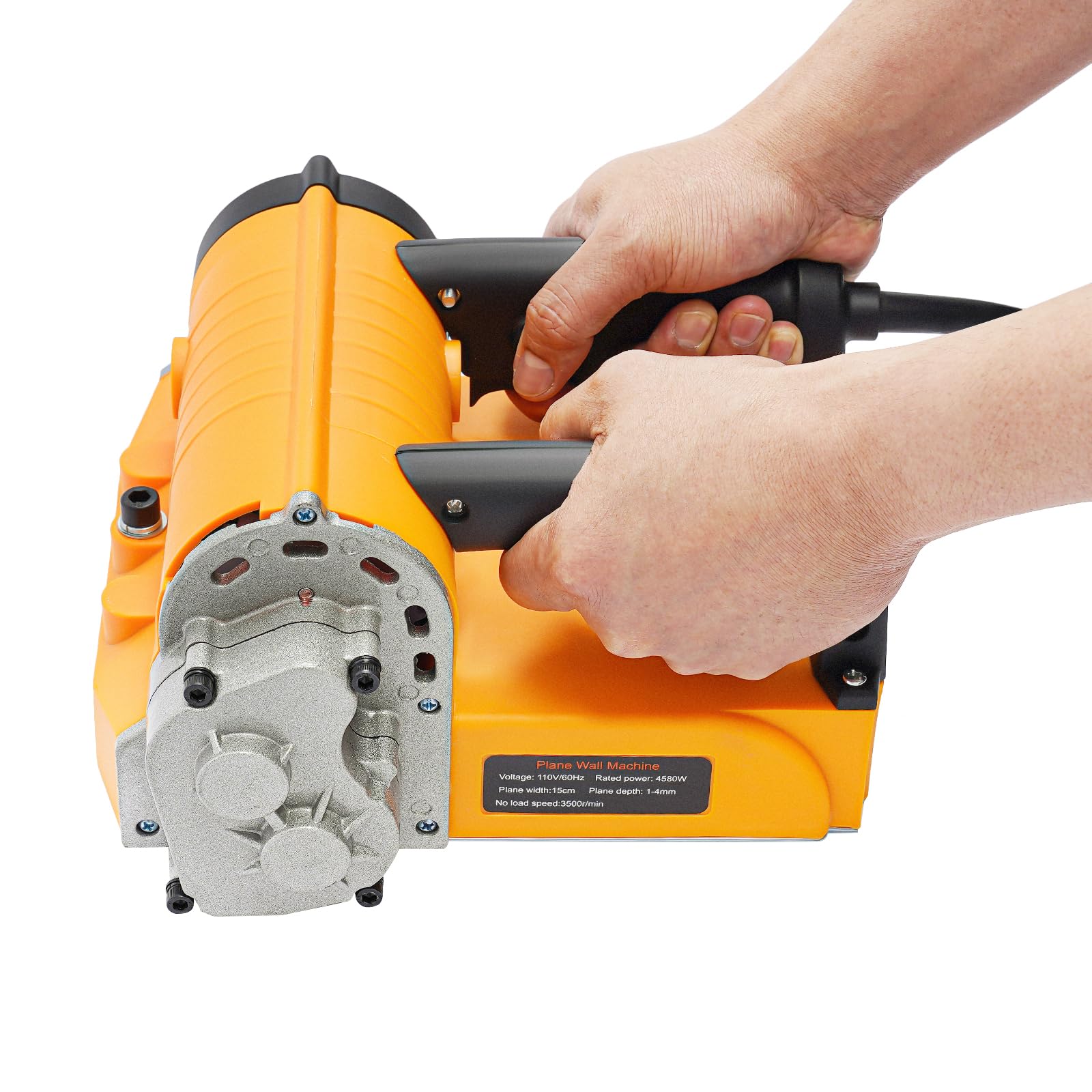 Cepilladora Eléctrica De Pared 1200W - Fresadora De Hormigón 3000 Rpm, Ancho 16 Cm, Profundidad Ajustable, Con Maletín Y Cuchillas Laterales