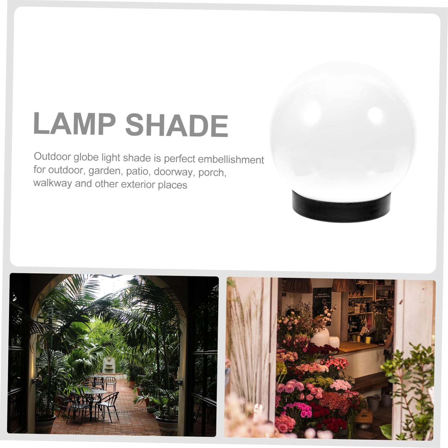 2pcs Outdoor Accessories Outdoor Lamp Shade Light for outside Patio Post Mount Lampshade Light Fixture Cover Street Lamp Cover Ball Garden Light Post Lamp Plastic Acrylic(As Shown,15.5x15cm)