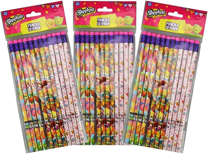 Shopkins 3-Pack 12-Count #2 Wood Pencils (36 Total)