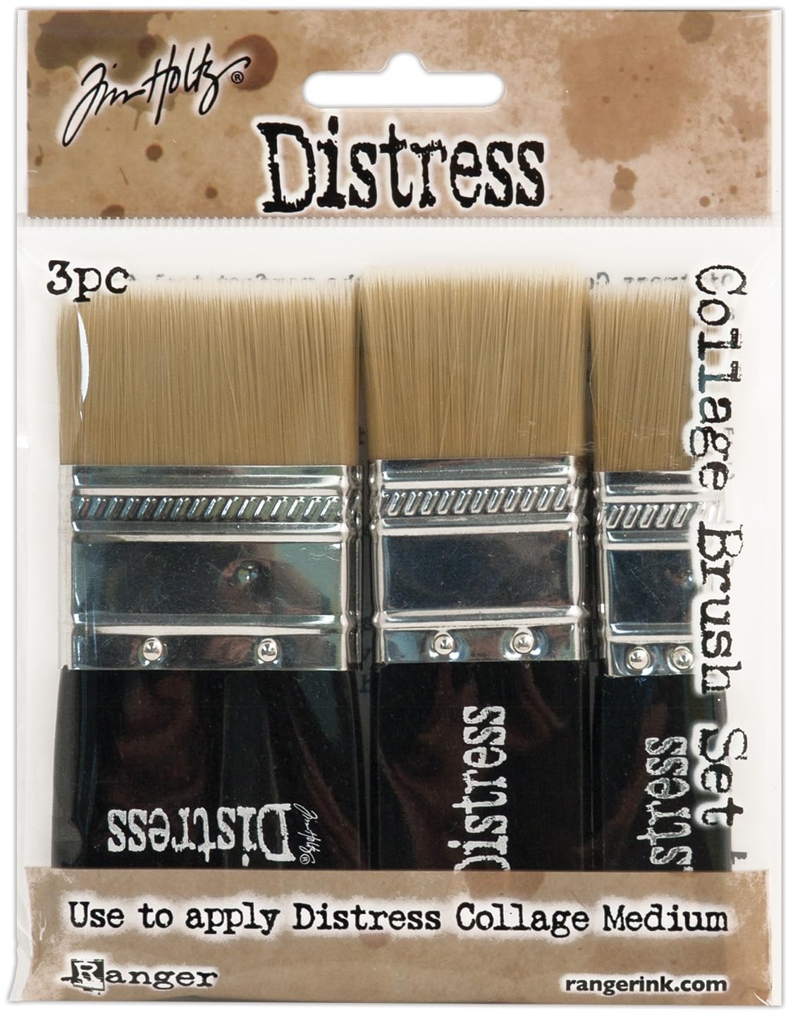 Ranger RGRTDA.50896 Ranger THoltz Distress Collage Brushes 3pc TH Distress Collage Brush