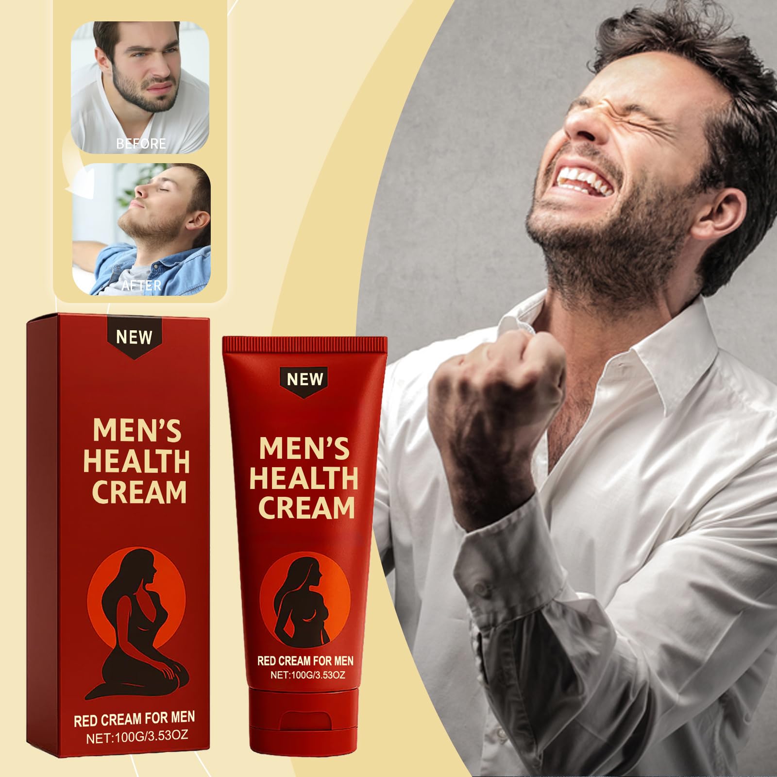 Peak Force Men's Health Creme, Geschmeidige und schnell einziehende Creme für die tägliche Intimpflege | Mit natürlichen Kräuterextrakten (6PCS)