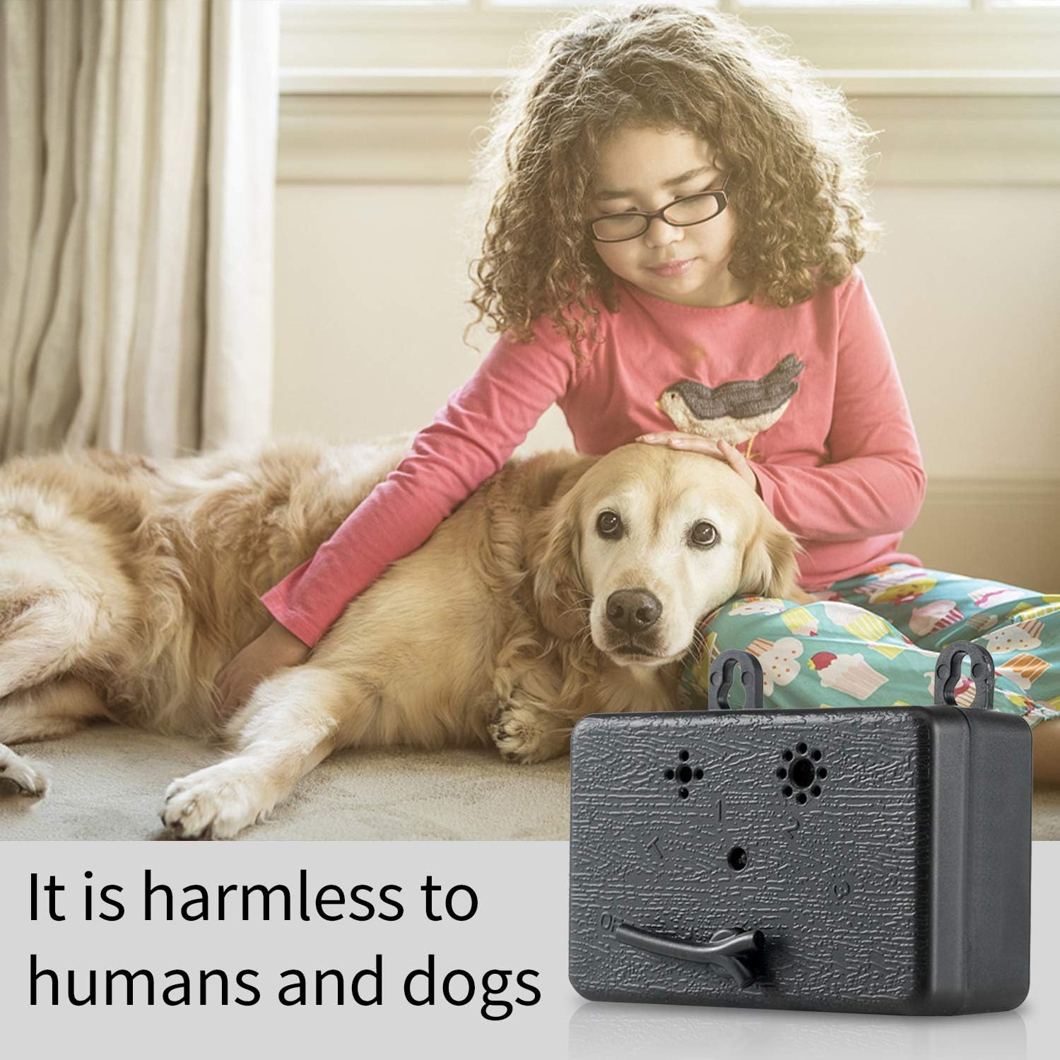 Anti Barking Device,Ultrasonic Dog Bark Control Devices 50FT Range Outdoor Indoor, Stop Barking Dog Deterrent Devices 4 Modes Bark Box Dogs Sonic Sound Silencer Safe for Human & Dogs