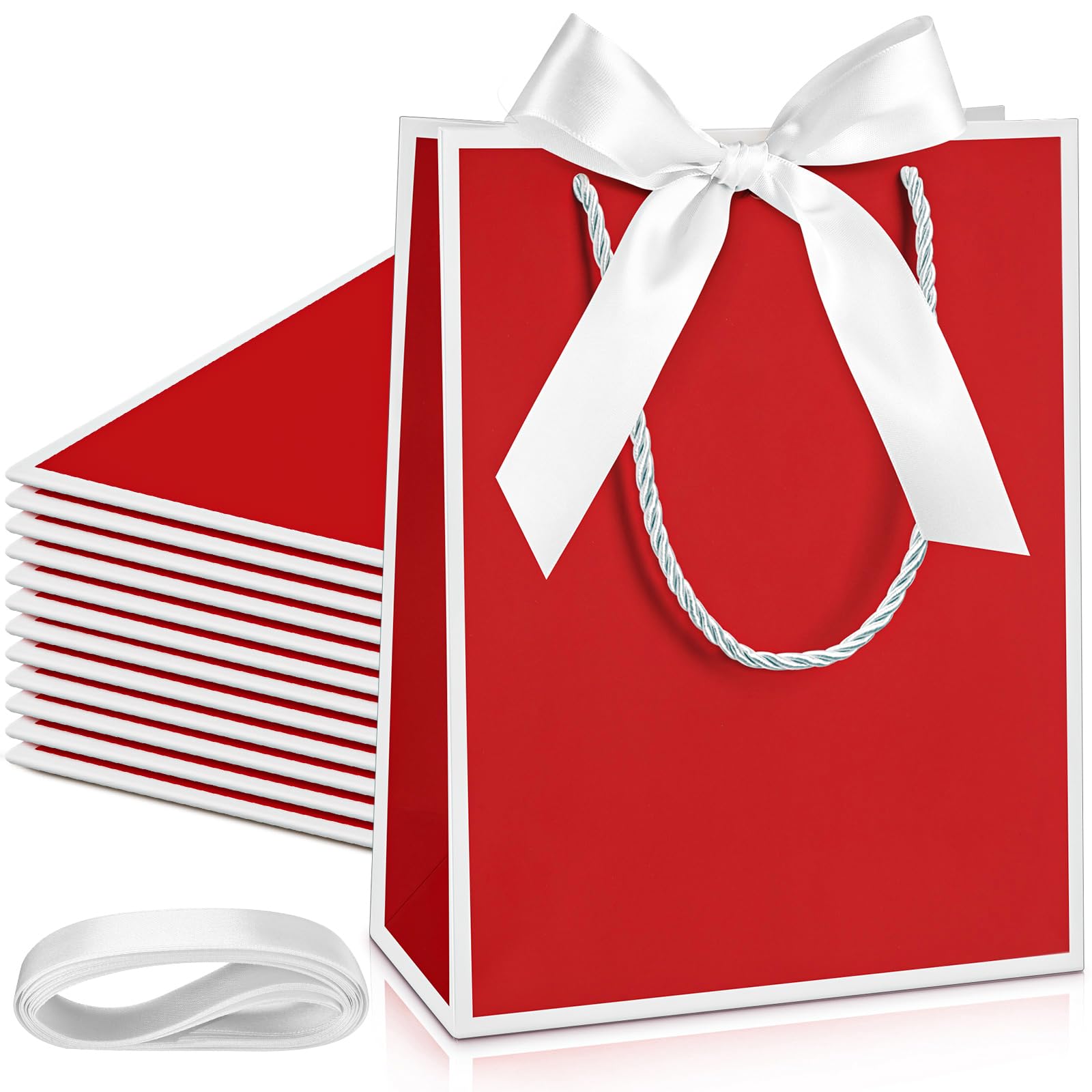 Silkfly 12 sacchetti regalo di carta con manico, 22,9 x 18,8 x 8,9 cm