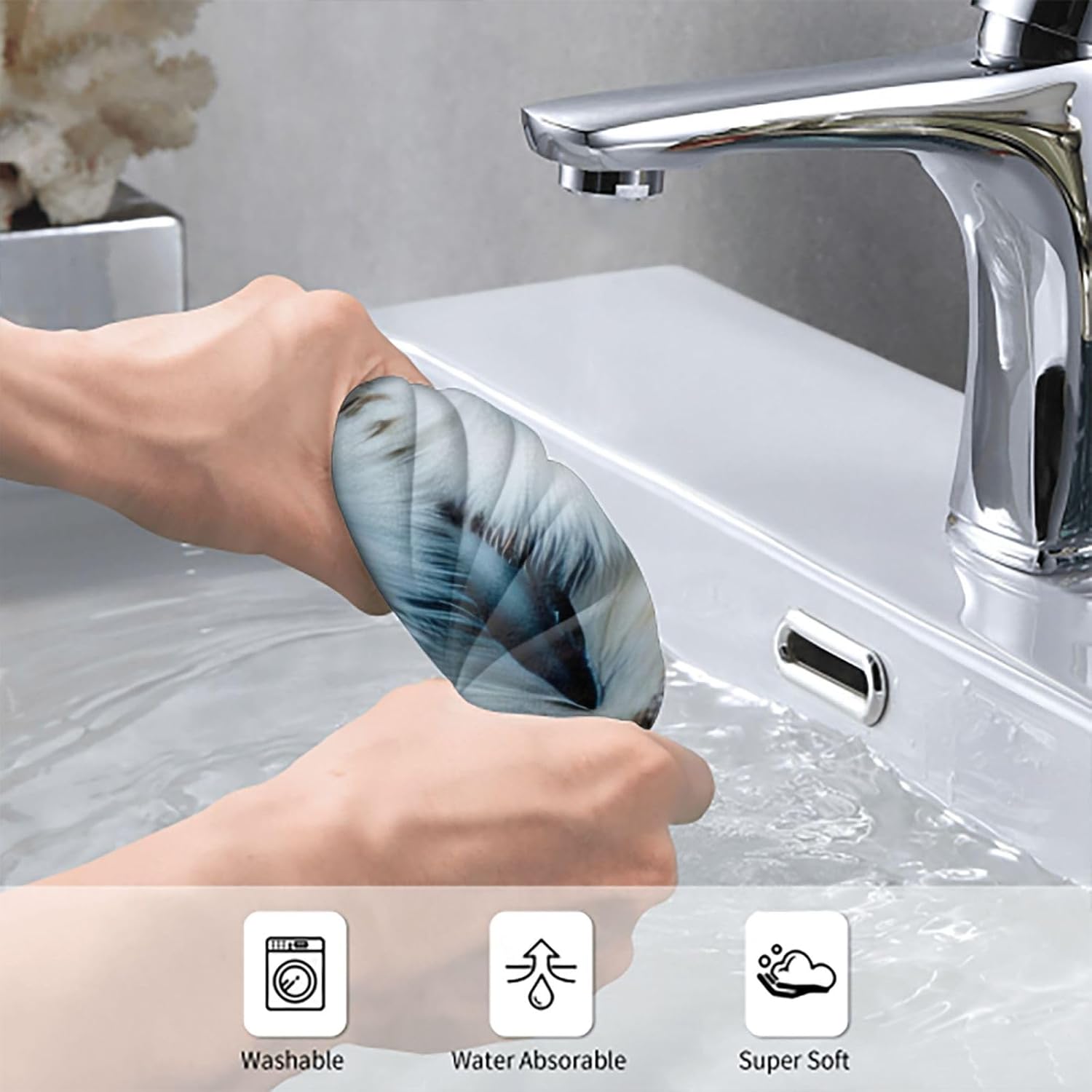 Snowy Owl Eyes Print Hand Towels for Kitchen, Decorative Bathroom Towels Decor Farmhouse Cute for Men Women Gifts