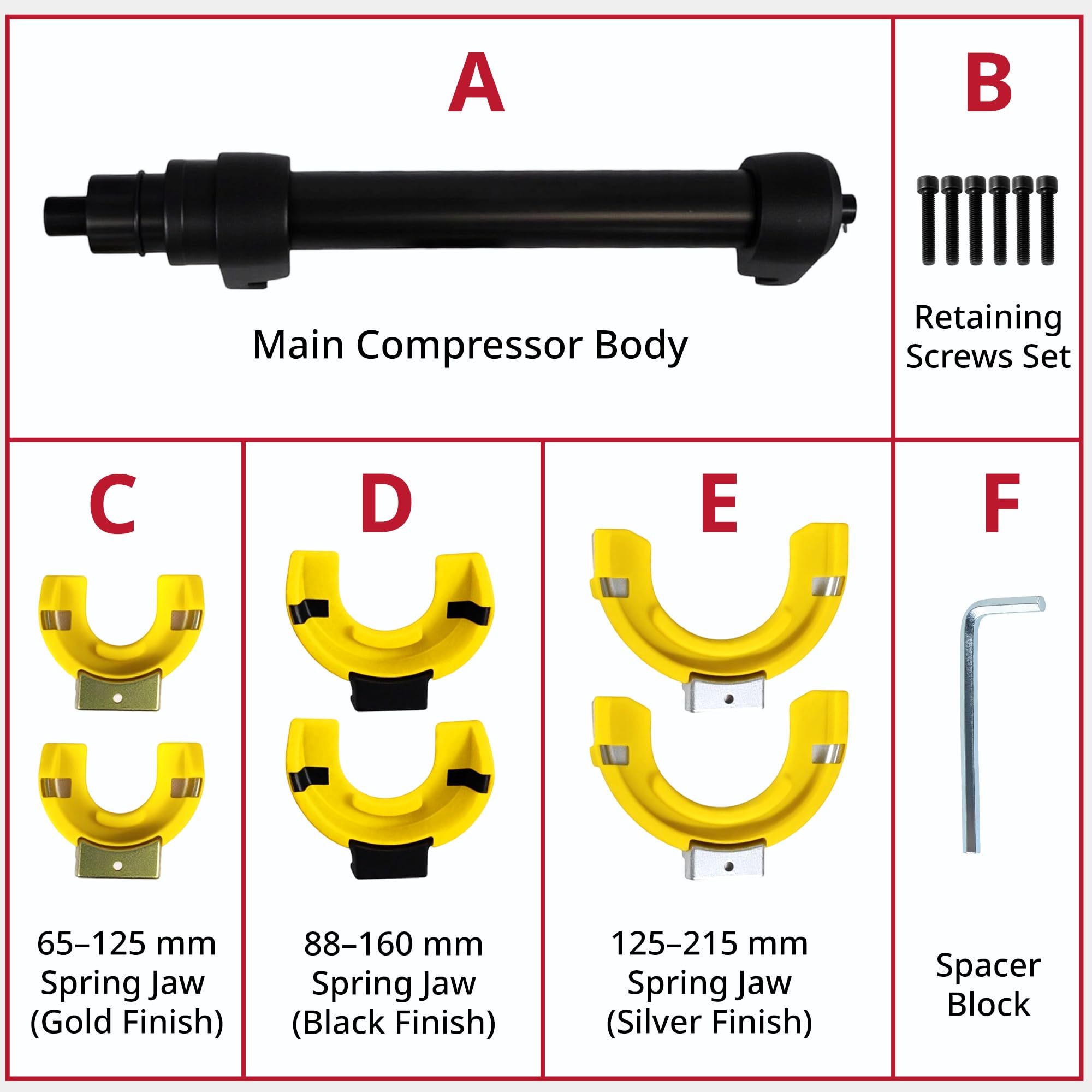 X-UP Federspanner KFZ 300 mm | Federspanner Auto & Stoßdämpfer Werkzeug | Strut Coil Spring Compressor Set mit Kunststoffschutz