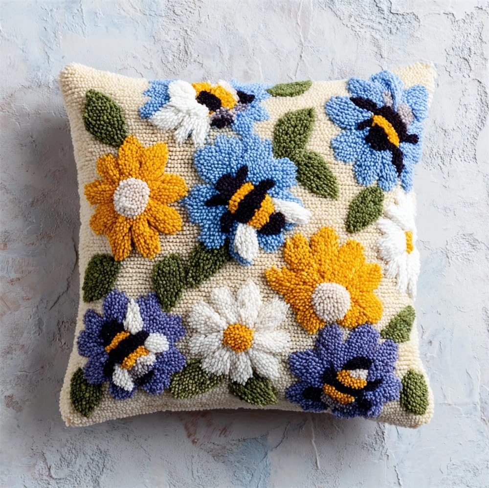 Taxpy Latch Hook Kit, Flowers 17X17In