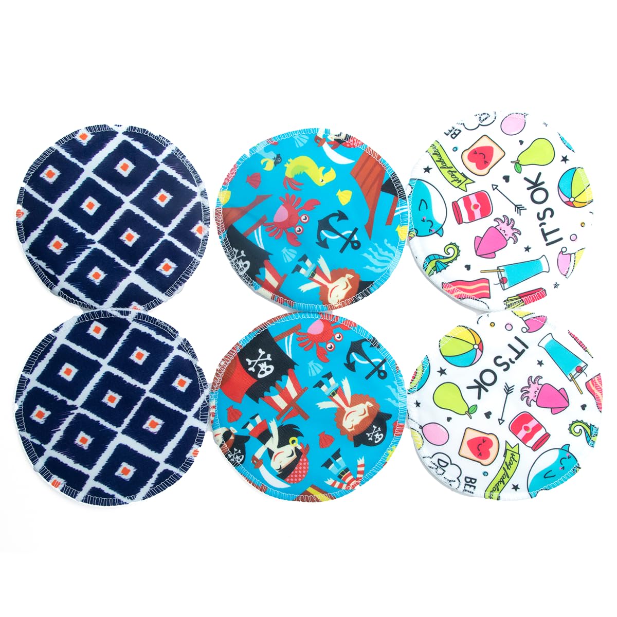 EcommerceHub Reusable Washable Breast Pads for Nursing Mothers, Reusable Washable Breast Pads, Breast Milk Leakage Absorb Cotton Pads, Washable Reusable Nursing Pad, Pack of 6, Printed Design-image-38