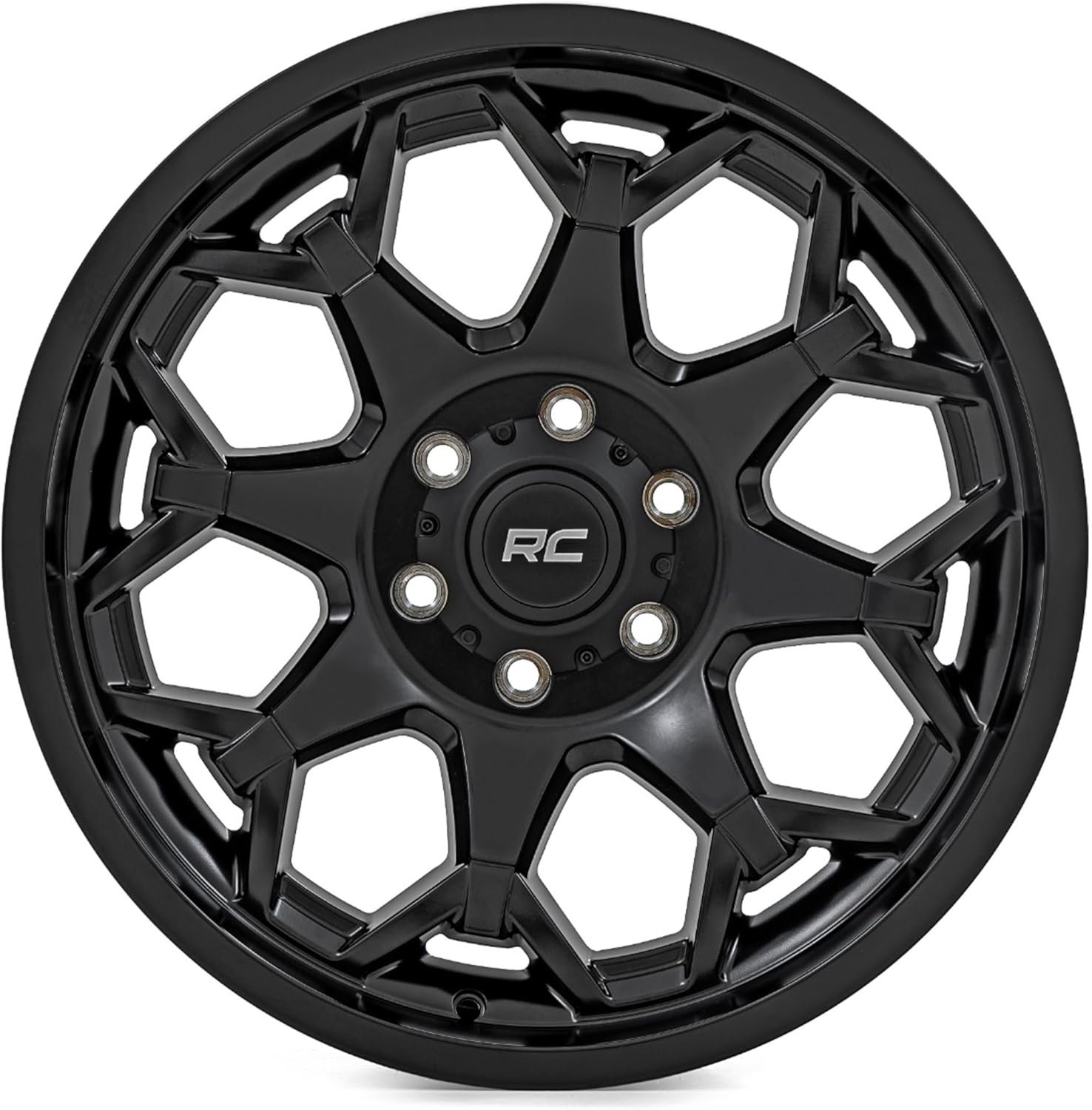 Rough Country 80 Series 20x9 Wheel - 6x5.5" Bolt Pattern, 0mm Offset, One-Piece Aluminum, Semi-Gloss Black Off-Road Rim for Jeeps, Trucks, SUV