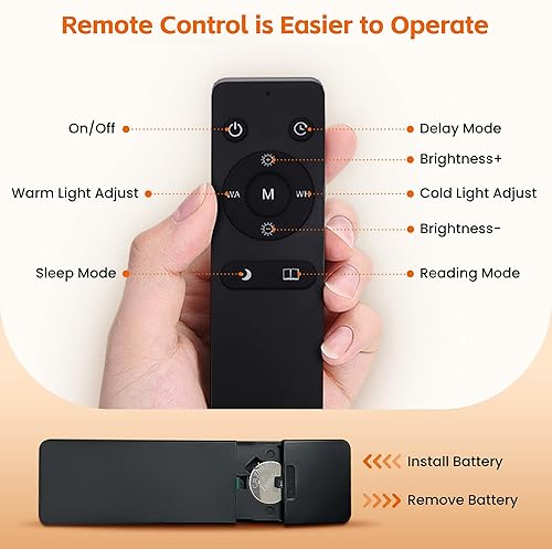 Miniatura 5 de Lámpara de escritorio LED con abrazadera, brillo ajustable que cuida los ojos, 3 modos de iluminación, luz táctil y de control remoto para oficina