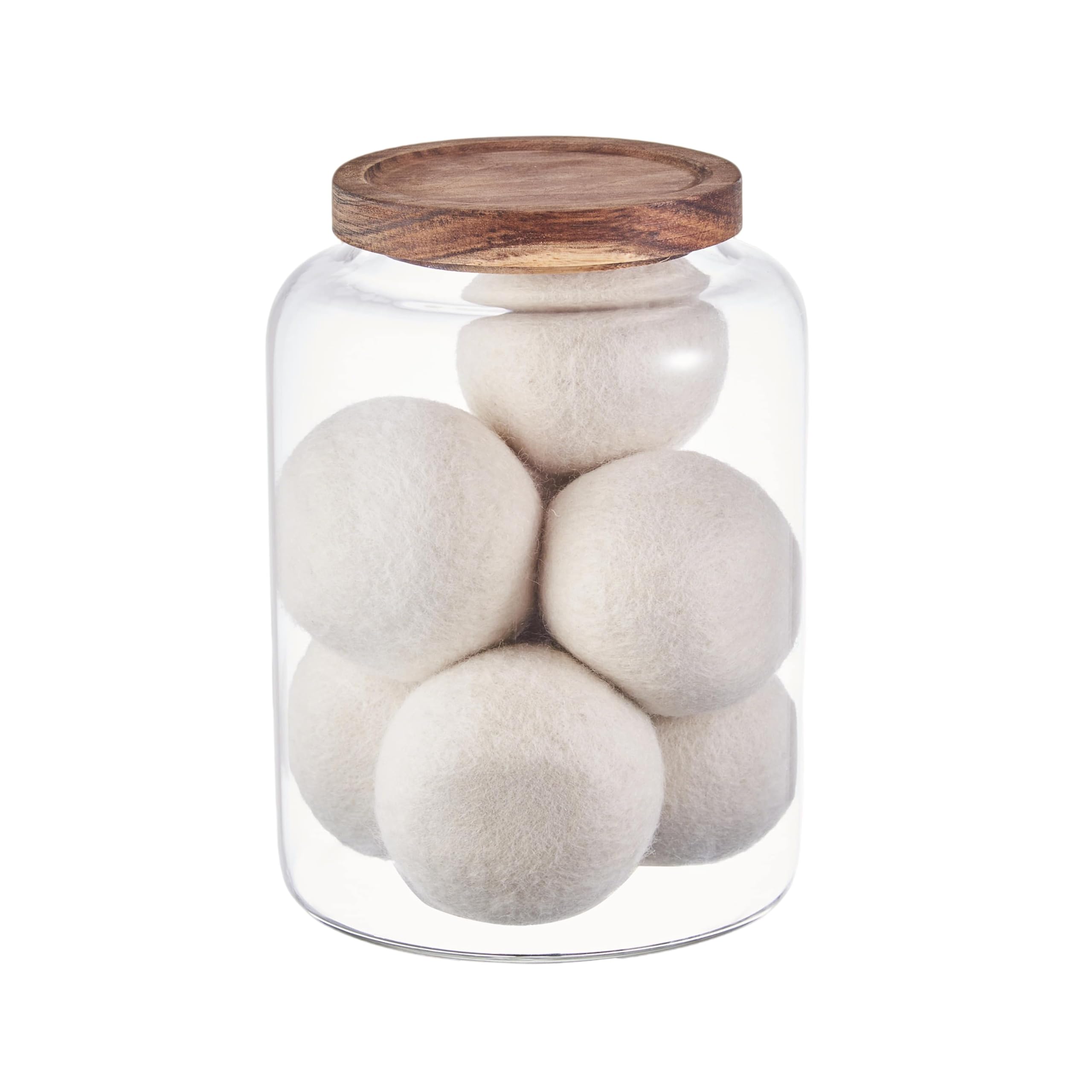 Eden & Willow Large Glass Storage Jar with Airtight Acacia Wooden Lid and | Borosilicate Glass Container for Kitchen Organisation (1, 2.5L)