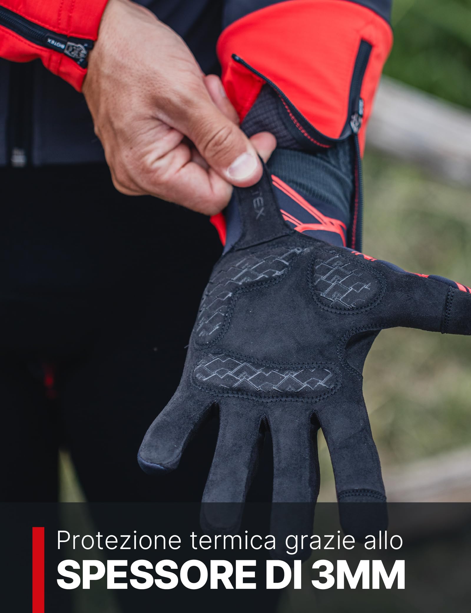 BIOTEX Guanti Neoprene per Bici a Dita Lunghe, con Tecnologia Touchscreen, Protezione dal Freddo, ideale per Ciclismo su Strada o MTB