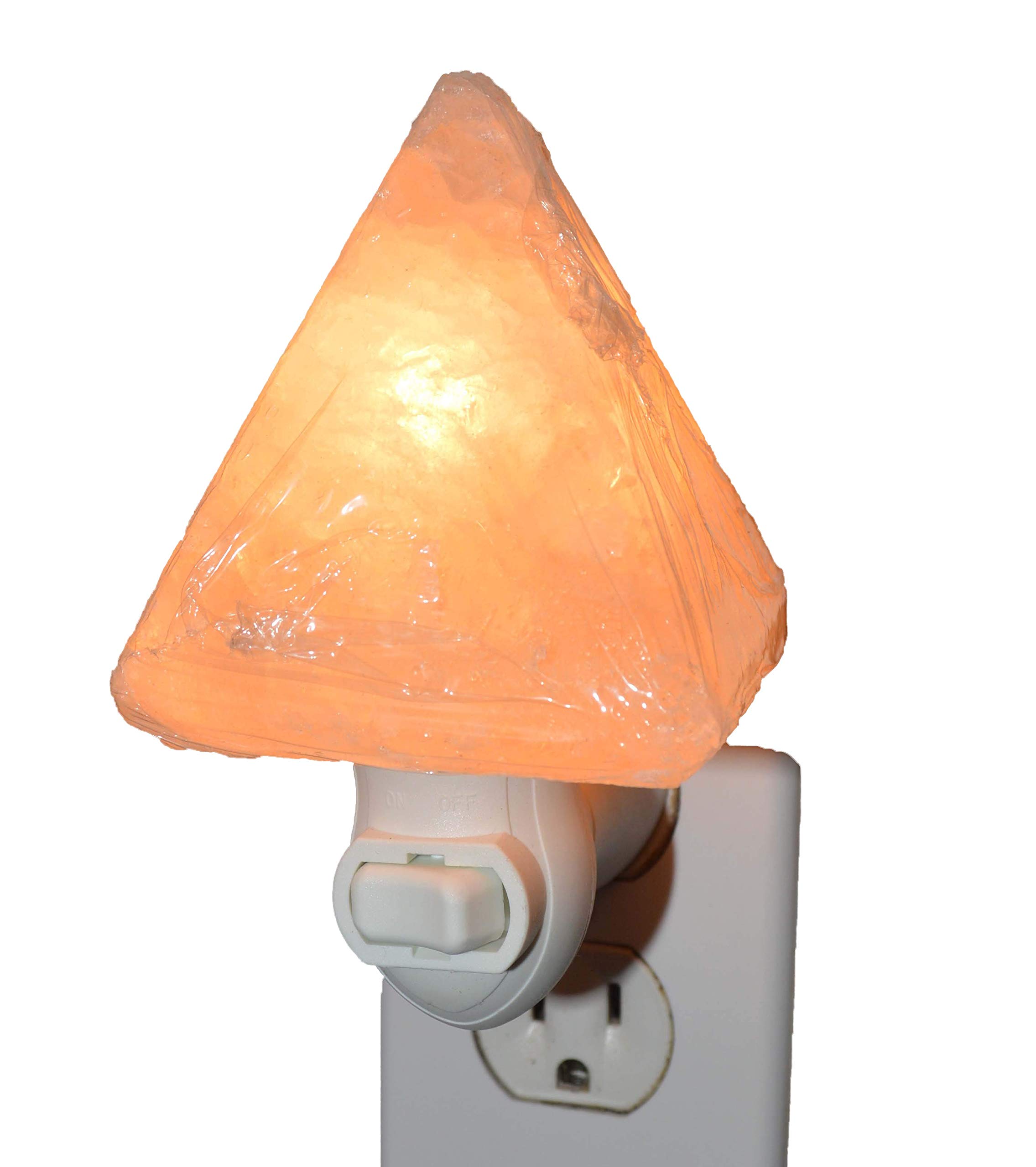 SENSE OF GLOW™ Pyramid Shaped Himalayan Salt Night Light for Healthy Indoor, UL Listed Wall Plug-in for Indoor Home Lighting, Yoga Rooms, and Air Purification