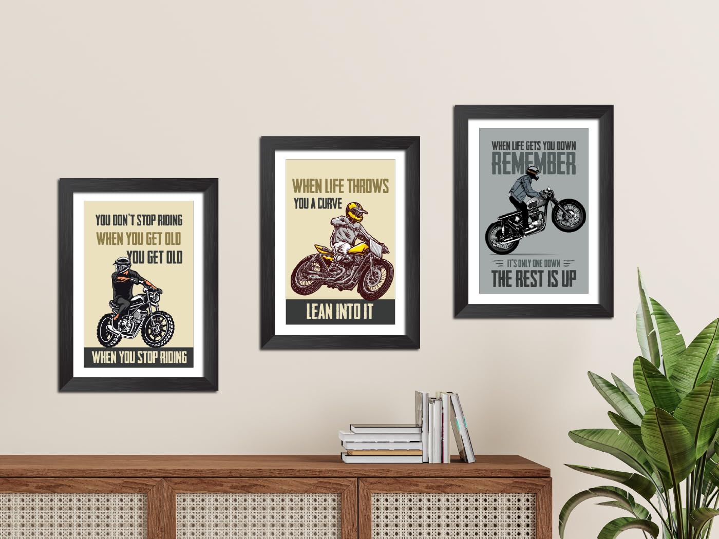 Motorcycle Posters Framed - Motivational Wall Art -4 Motorcycle Posters Framed - Motivational Wall Art -4