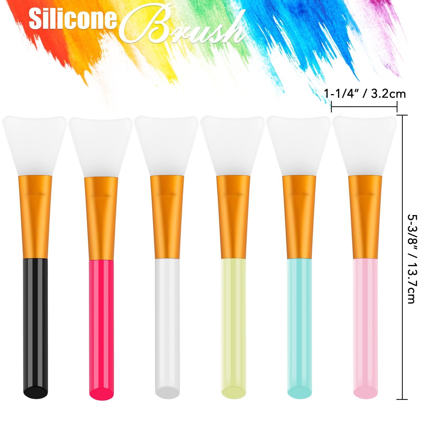 OTCRAFT Set di 8 pennelli in silicone, spatola, pennelli per materiali misti; set di pennelli riutilizzabili in resina epossidica per spargere la pittura fai da te, miscelazione e diffusione su