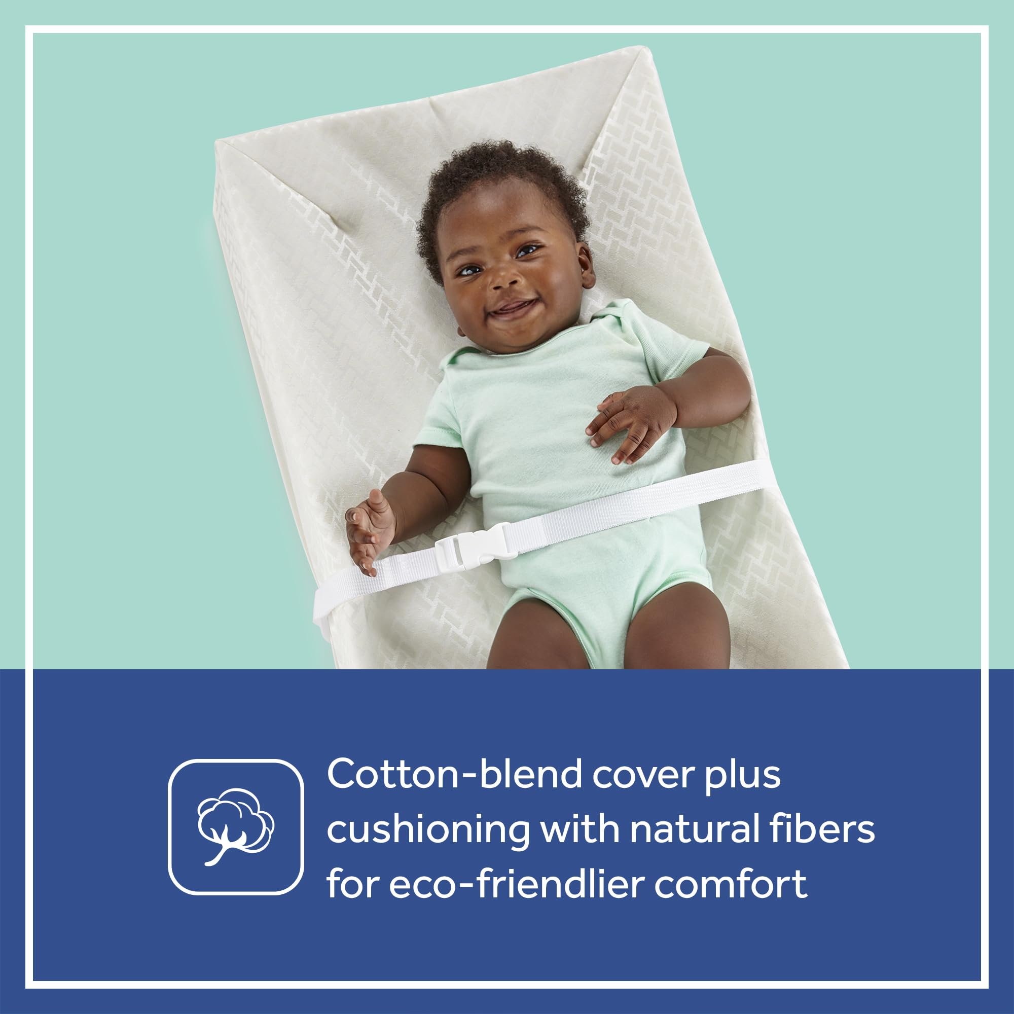 Sealy Baby Almohadilla cambiadora de pañales para bebés y niños pequeños, almohadilla de algodón cómoda, funda impermeable, fabricada en Estados Unidos