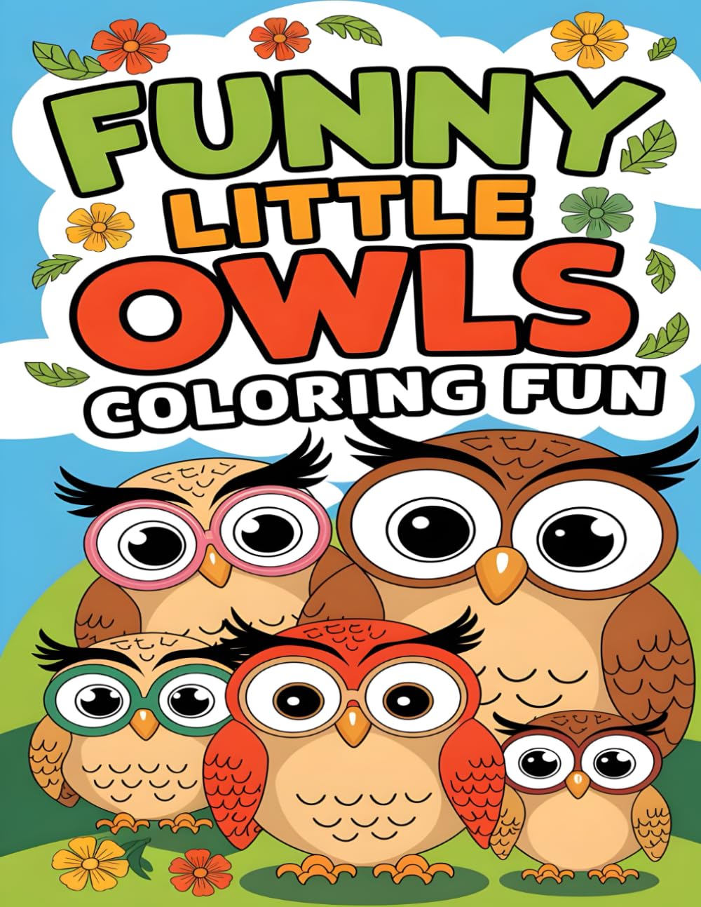 Funny Little Owls Coloring Fun: Cute Owl Coloring Book For Kids And Adults