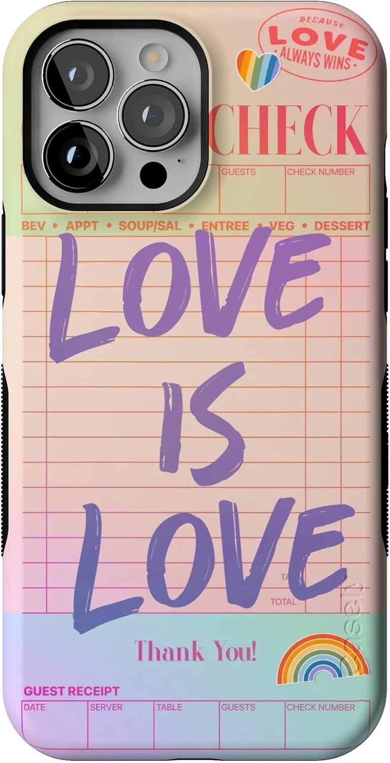Casely iPhone 13 Pro Max Case | Love is Love | Guest Check Pride | Compatible with MagSafe | Bold Protective Case Design