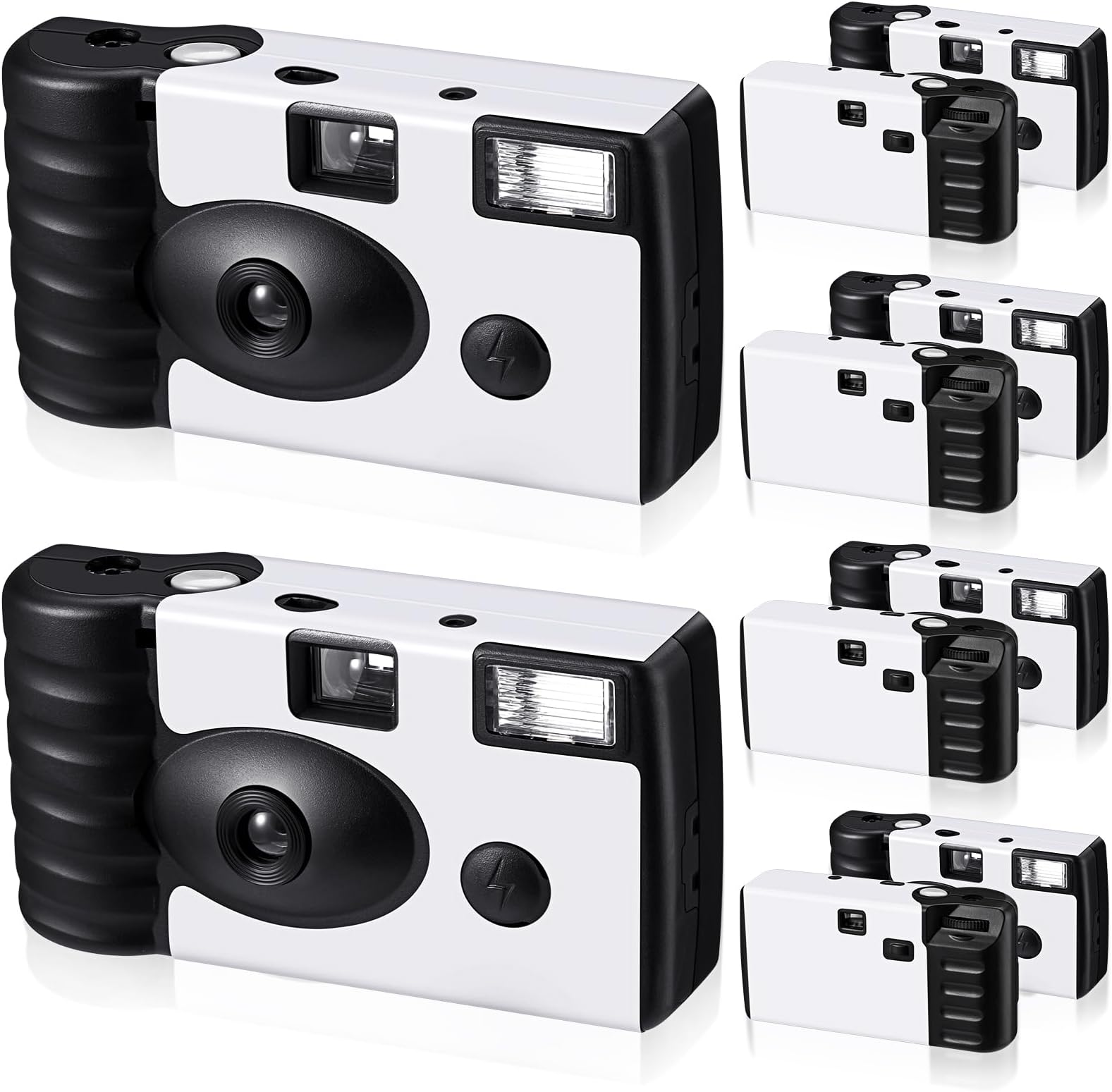 6 Pcs Disposable Camera for Wedding Bachelorette Single Use Flash 35mm 27 Film Exposures 400ISO Film Camera for Birthday Concert Travel Anniversary Party Supply Favor Vacation Gift (White, Simple)