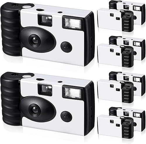 Treela Paquete de 6 cámaras desechables para boda, despedida de soltera, de un solo uso, cámara flash de 1.38 pulgadas para cumpleaños, concierto,