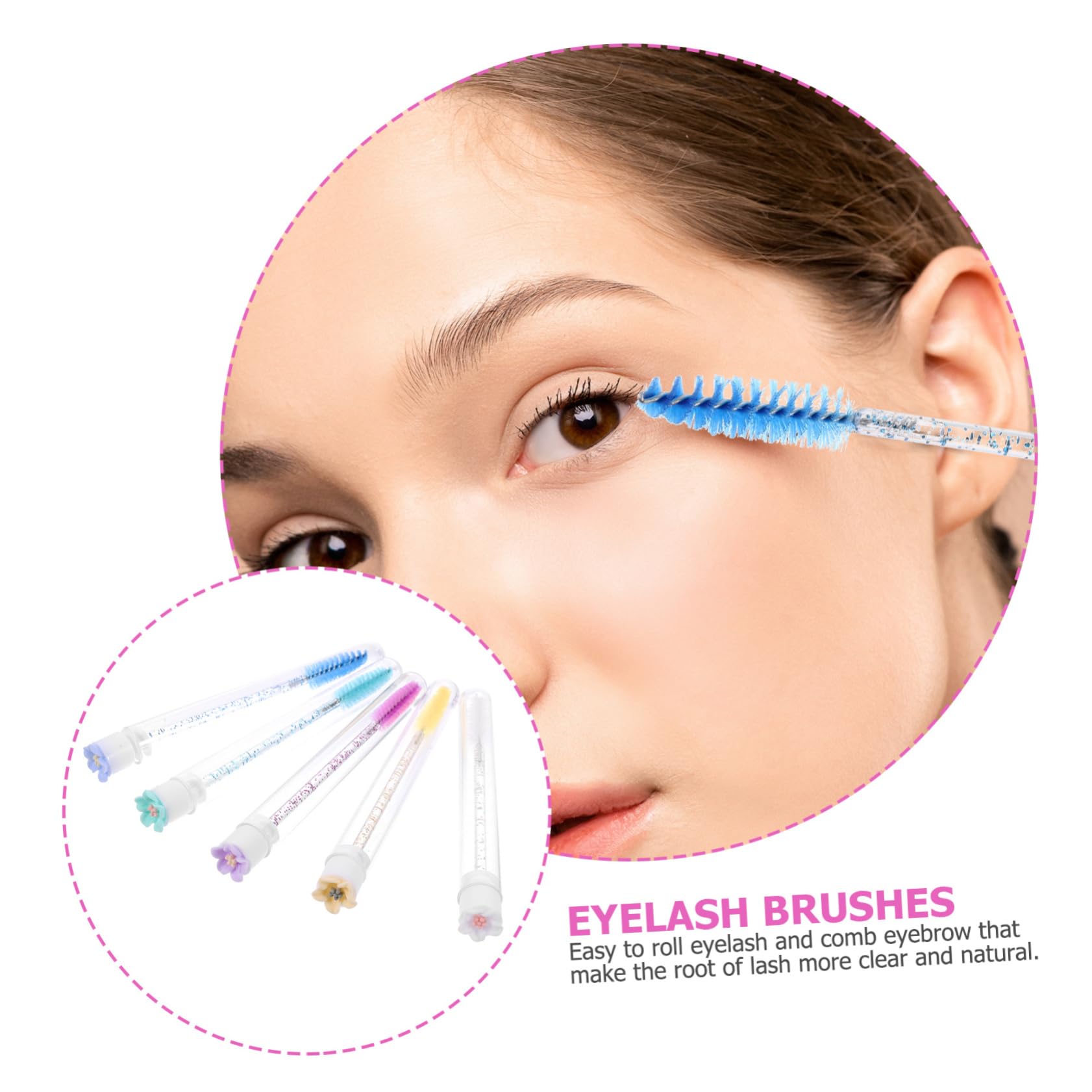 VICASKY Professional Eyelash Brow Brush 20pcs Lash Mascara Applicator Spoolie for Extensions Beauty Kit for Women Random