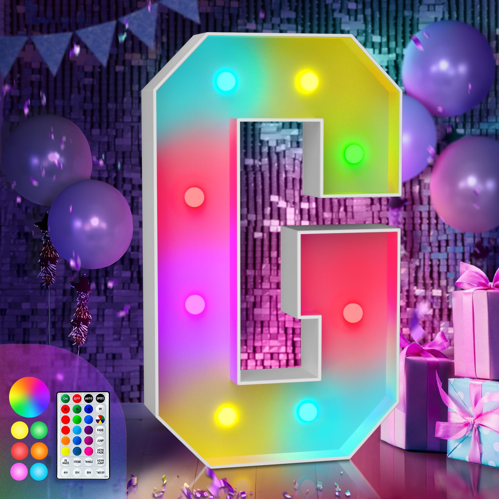 imprsv 3FT Colorful Marquee Light Up Letters G, 18 Colors Light Up Letters Alphabet Sign with Remote, Wedding Love Letters, Large Letters for Birthday Engagement Anniversary Wedding Party Decor