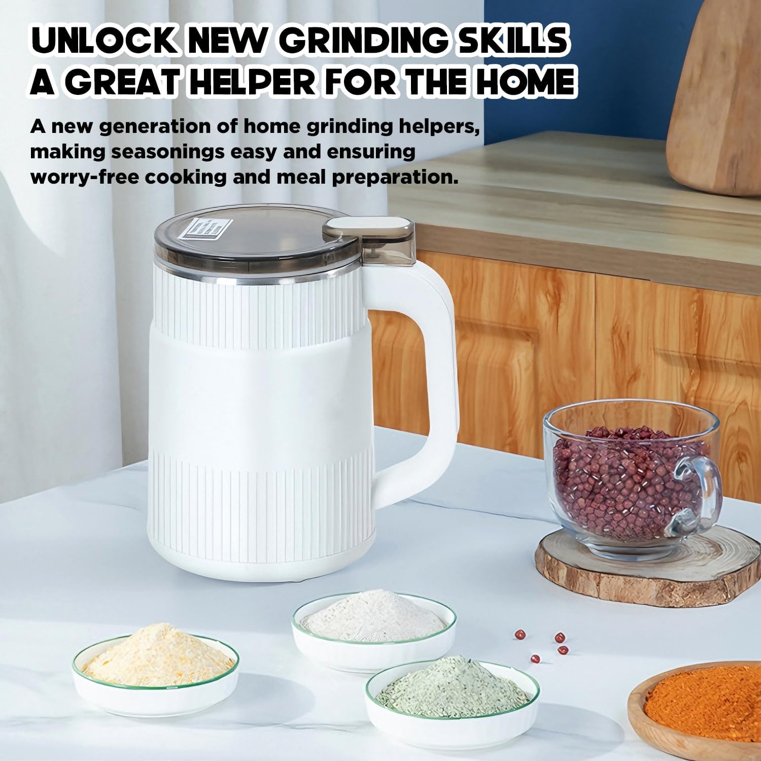 Electric Coffee Grinder & Spice Grinder, 200W Fast Grinding with Stainless Steel Blades 500ML | for Coffee Beans, Nuts, Seeds | Dry Food Mill | Mini Kitchen Grinder With handle
