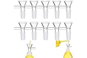 Mini Glass Funnel with Removable Silicone Base Handle- Glass Funnels Set for...