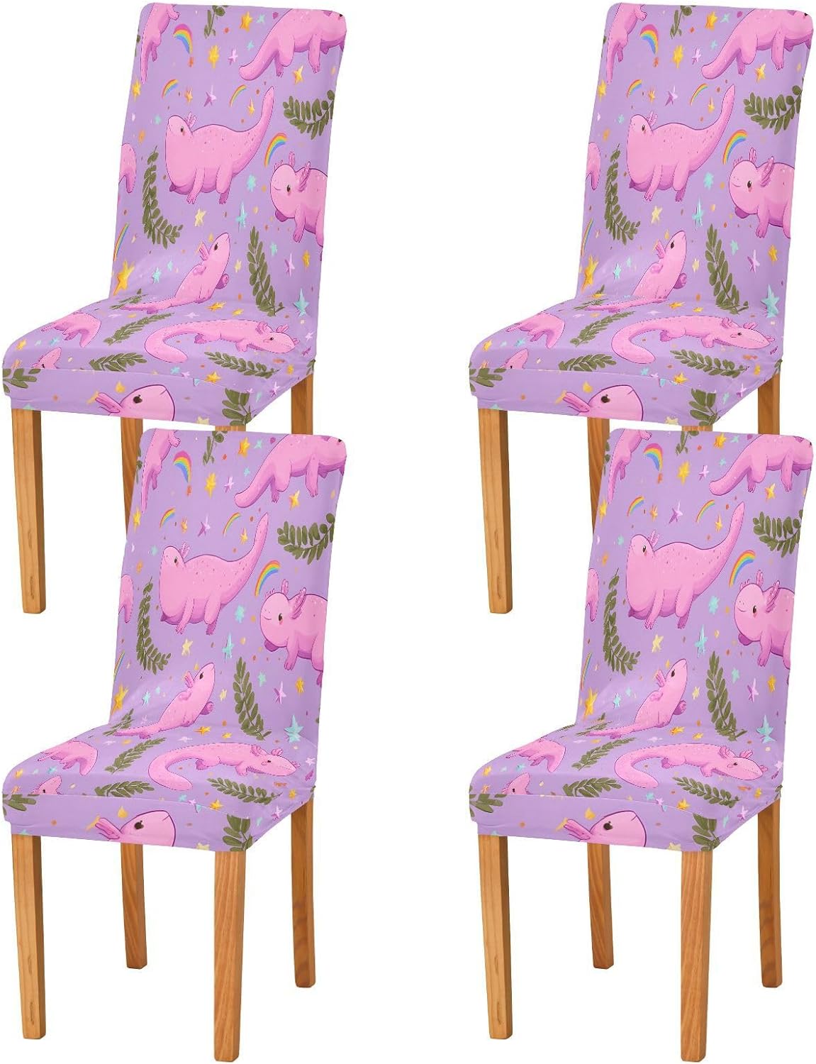 ALAZA Chair Covers for Dining Room, Salamander Stars Pattern Stretch Chair Cover Sets Chair Protector Removable Washable for Ktichen Restaurant Hotel