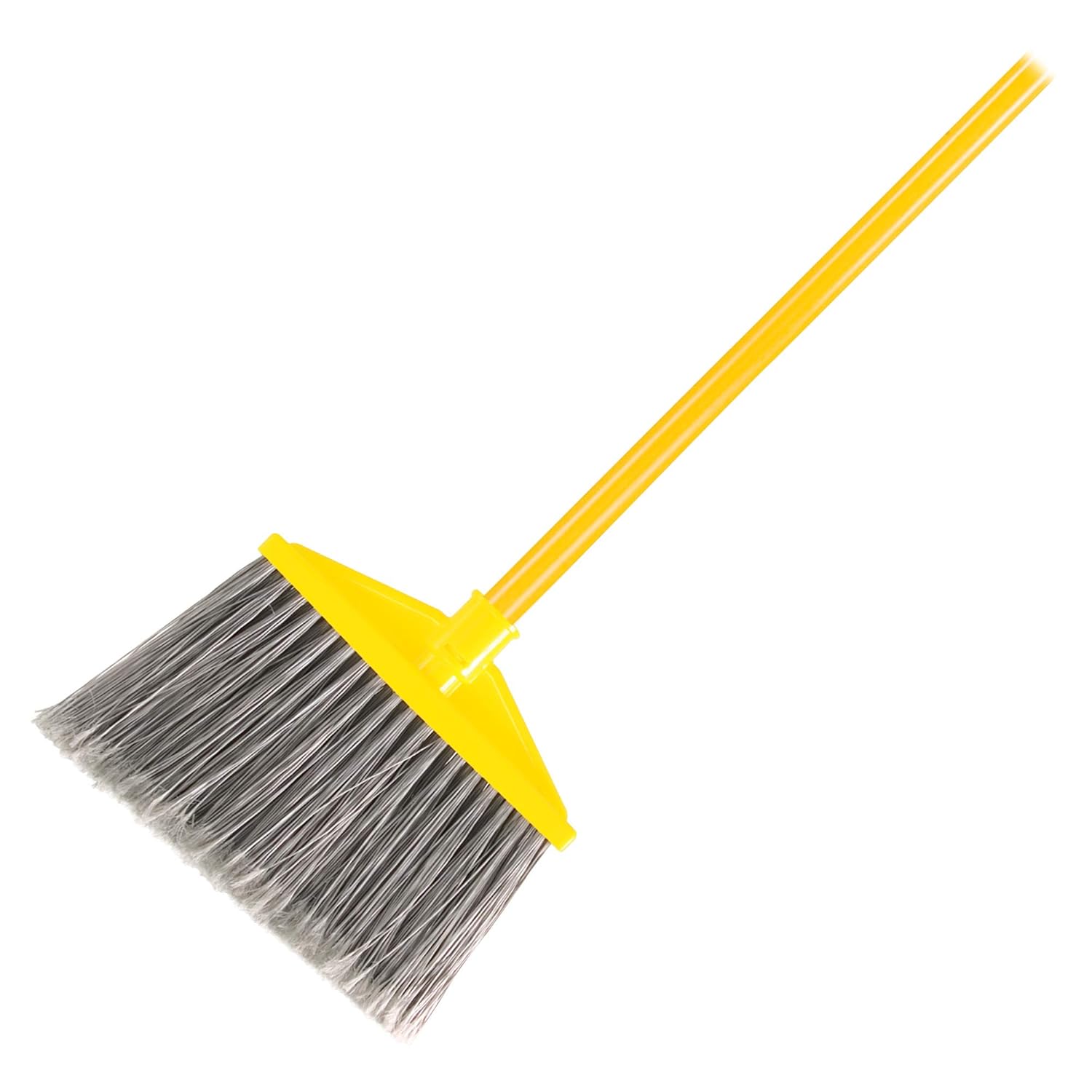 Rubbermaid Commercial Angle Broom, Metal Handle, Flagged Polypropylene Fill, Gray (FG638500GRAY) : Health & Household