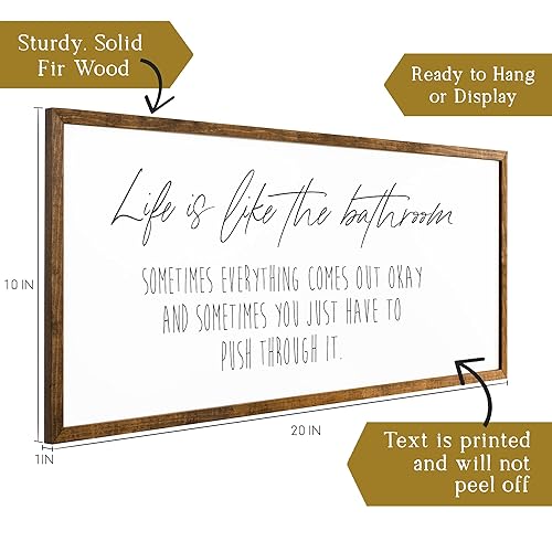 Miniatura 2 de 10x20 inches, Life is like a bathroom  wall decor  farmhouse decor  bathroom wall decor  bathroom wall art  bathroom art  bathroom signs  farmhouse