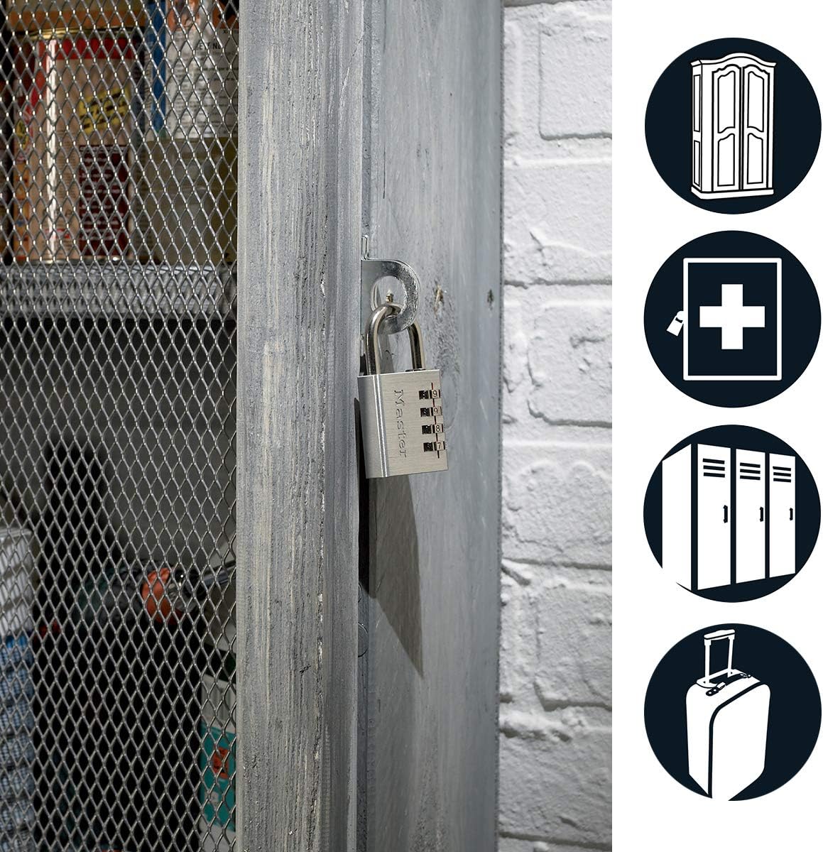 Master Lock 7630EURD Programmable Combination Padlock, Aluminium, Grey, 4 x 8 x 1.5 cm