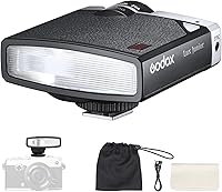 Vista 1 de Flash Godox Lux Junior para Canon/Sony/Fujifilm/Nikon/Panasonic/Olympus, GN12 con 7 niveles de potencia de flash, control óptico S1/S2, flash
