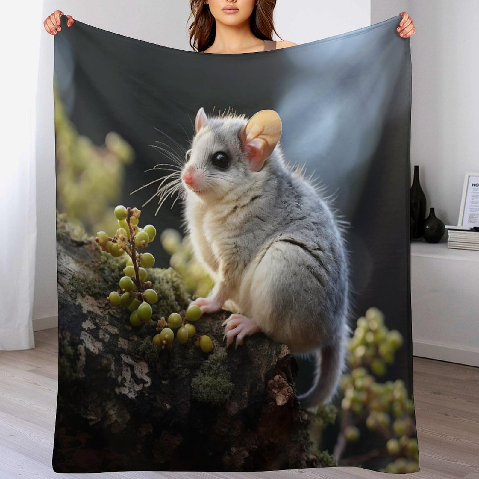 Couverture polaire flannel hamster douce pour cocooning sur le canapé