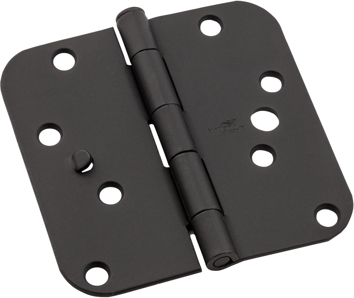 National Security Stud 4 Inch 5/8 Radius Corner Door Hinges Black 3 Pack