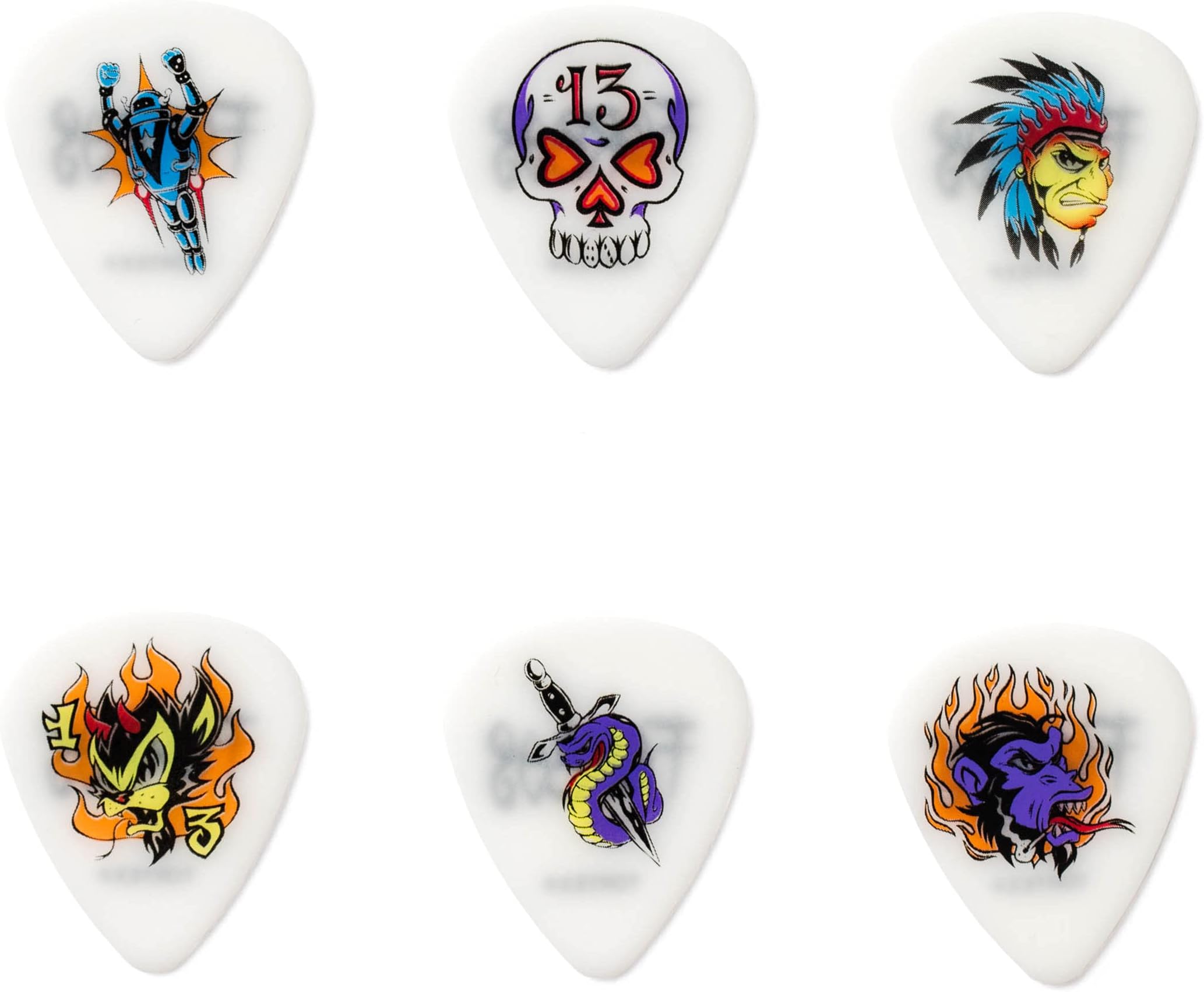 Bl100P 6-Piece 0.73mm Guitar Pick Set, Multicolour
