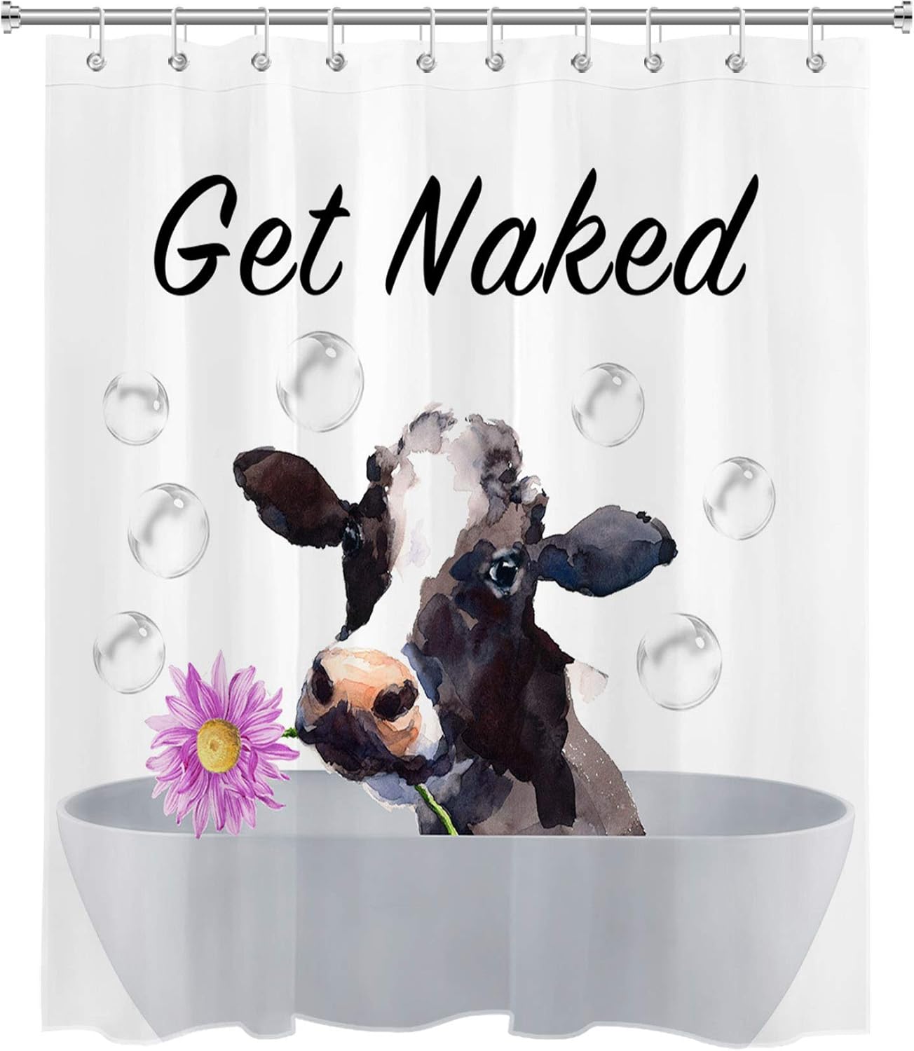 Buy Funny Cow Get Naked Shower Curtain For Bathroom