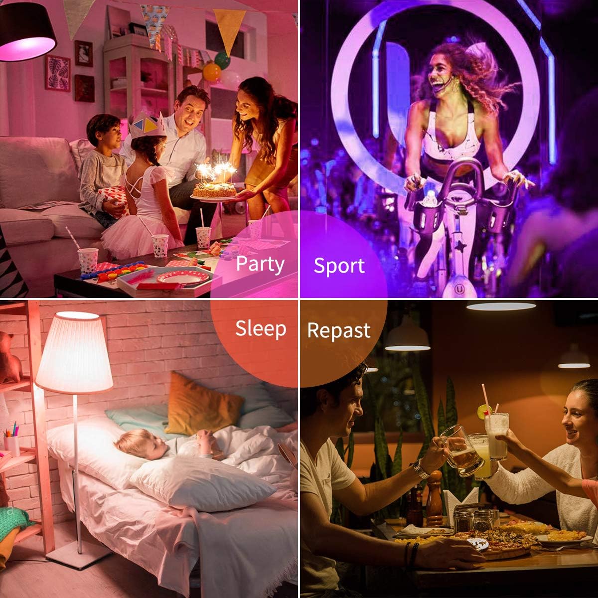 Flash Deals - 40% OFF LE RGB Color Changing Light Bulbs with Remote, Dimmable LED Light Bulb, E26 Screw Base, 40 Watt Equivalent Soft Warm White, 16 Color Choices for Home Decor, Bedroom, Stage, Party and More, Pack of 2